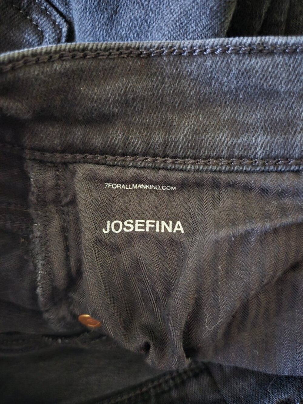 7 For All Mankind Josefina Skinny Boyfriend Jeans Black 26 - Picture 5 of 7
